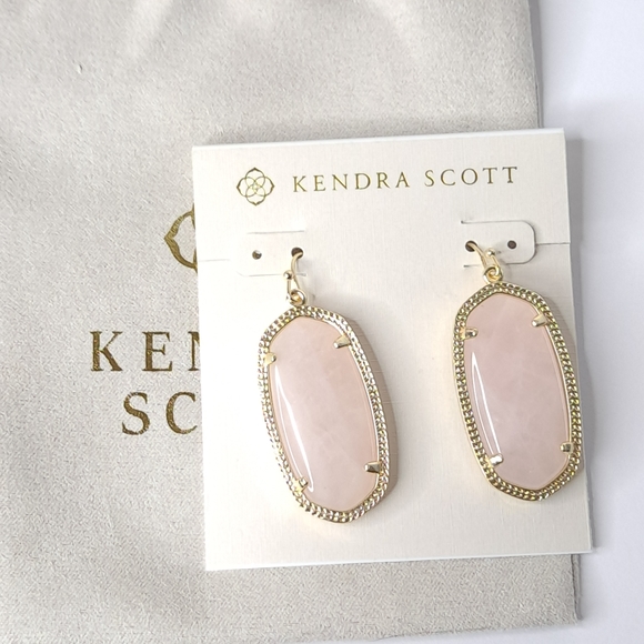 KENDRA Scott Ella Gold with Rose Quartz NWT NEW Gift Love Care Feminine - Picture 12 of 12